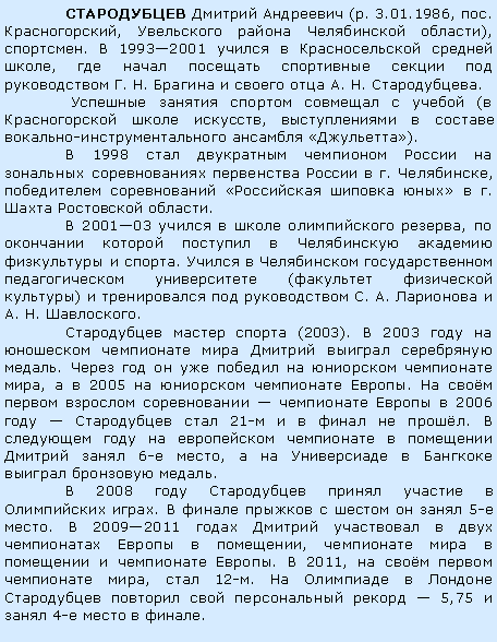 :    (. 3.01.1986, . ,    ), .  19932001     ,        . H.     . . .       (   ,    -  ).  1998           . ,       .   .  200103     ,          .       (  )     . .   . . .    (2003).  2003         .         ,   2005    .          2006     21-     .           6- ,        .  2008       .        5- .  20092011         ,       .  2011,     ,  12-.           5,75   4-   .